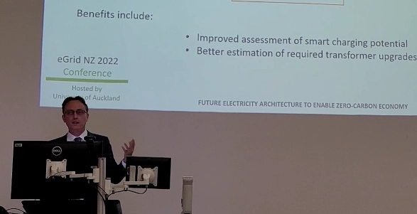 Photo of Tobias Massier presenting at eGrid